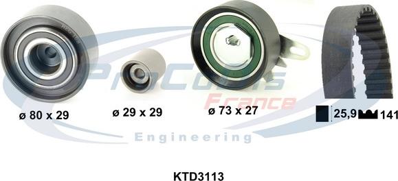 Procodis France KTD3113 - Комплект зубчатого ремня ГРМ autospares.lv