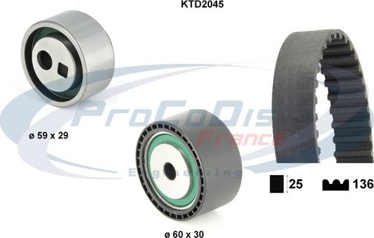 Procodis France KTD2045 - Комплект зубчатого ремня ГРМ autospares.lv