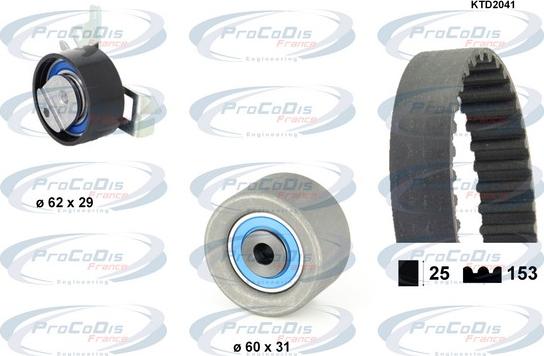 Procodis France KTD2041 - Комплект зубчатого ремня ГРМ autospares.lv