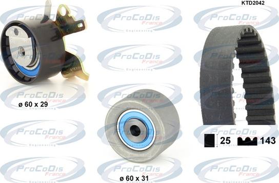 Procodis France KTD2042 - Комплект зубчатого ремня ГРМ autospares.lv