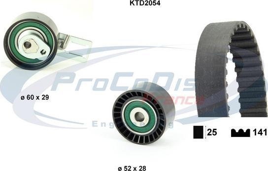 Procodis France KTD2054 - Комплект зубчатого ремня ГРМ autospares.lv