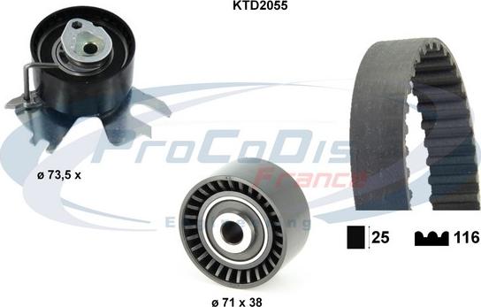 Procodis France KTD2055 - Комплект зубчатого ремня ГРМ autospares.lv