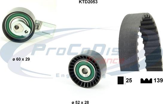 Procodis France KTD2053 - Комплект зубчатого ремня ГРМ autospares.lv