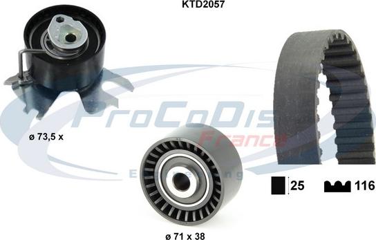 Procodis France KTD2057 - Комплект зубчатого ремня ГРМ autospares.lv