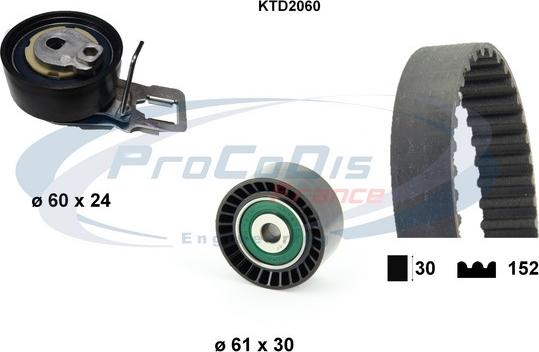 Procodis France KTD2060 - Комплект зубчатого ремня ГРМ autospares.lv