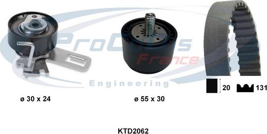 Procodis France KTD2062 - Комплект зубчатого ремня ГРМ autospares.lv