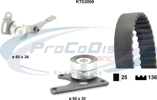 Procodis France KTD2009 - Комплект зубчатого ремня ГРМ autospares.lv