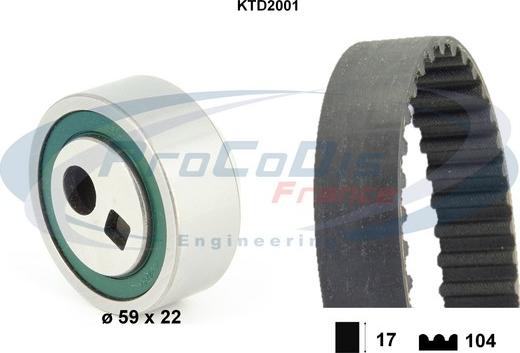 Procodis France KTD2001 - Комплект зубчатого ремня ГРМ autospares.lv