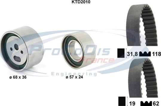 Procodis France KTD2010 - Комплект зубчатого ремня ГРМ autospares.lv