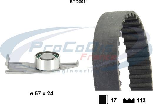 Procodis France KTD2011 - Комплект зубчатого ремня ГРМ autospares.lv