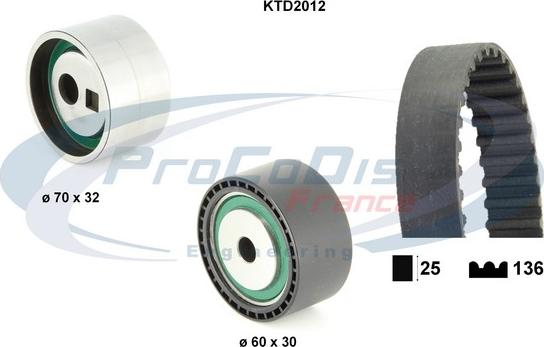 Procodis France KTD2012 - Комплект зубчатого ремня ГРМ autospares.lv