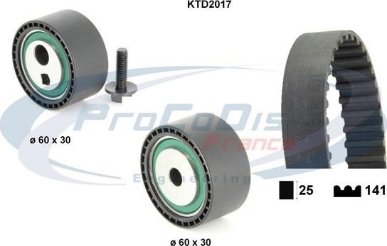 Procodis France KTD2017 - Комплект зубчатого ремня ГРМ autospares.lv