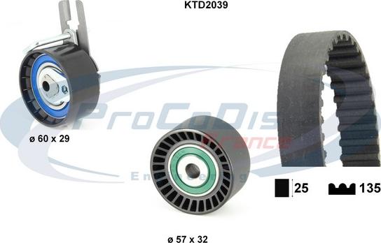 Procodis France KTD2039 - Комплект зубчатого ремня ГРМ autospares.lv