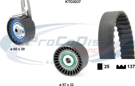 Procodis France KTD2037 - Комплект зубчатого ремня ГРМ autospares.lv