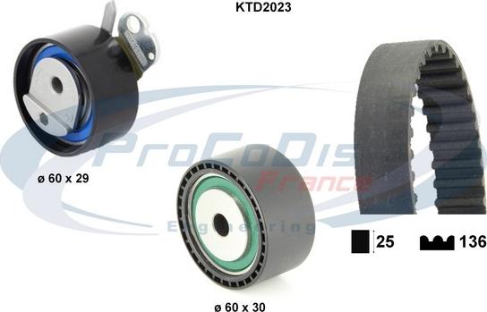 Procodis France KTD2023 - Комплект зубчатого ремня ГРМ autospares.lv