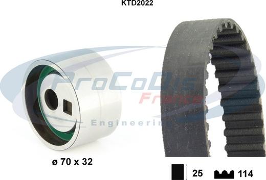 Procodis France KTD2022 - Комплект зубчатого ремня ГРМ autospares.lv