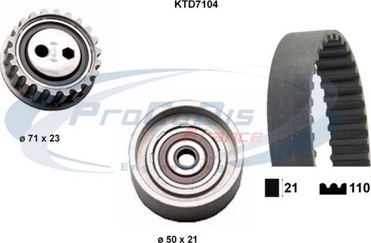 Procodis France KTD7104 - Комплект зубчатого ремня ГРМ autospares.lv