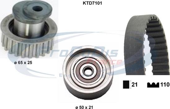 Procodis France KTD7101 - Комплект зубчатого ремня ГРМ autospares.lv