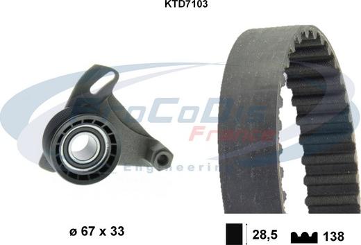 Procodis France KTD7103 - Комплект зубчатого ремня ГРМ autospares.lv