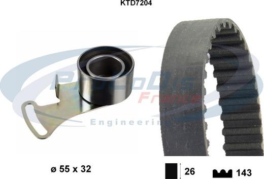 Procodis France KTD7204 - Комплект зубчатого ремня ГРМ autospares.lv