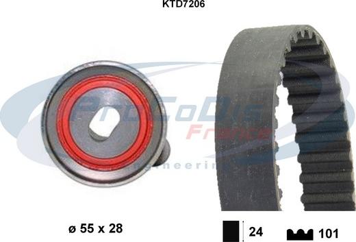 Procodis France KTD7206 - Комплект зубчатого ремня ГРМ autospares.lv