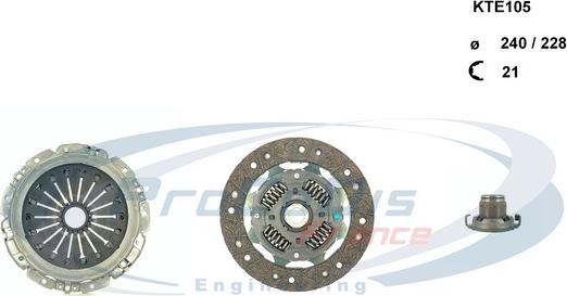 Procodis France KTE105 - Комплект сцепления autospares.lv