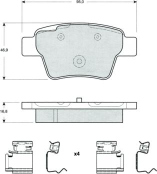 Procodis France PF1465 - Тормозные колодки, дисковые, комплект autospares.lv