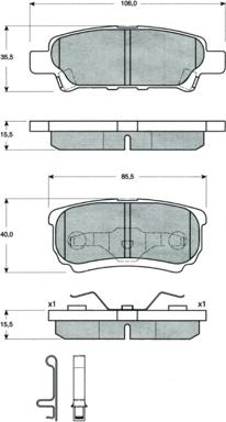 Procodis France PF1487 - Тормозные колодки, дисковые, комплект autospares.lv