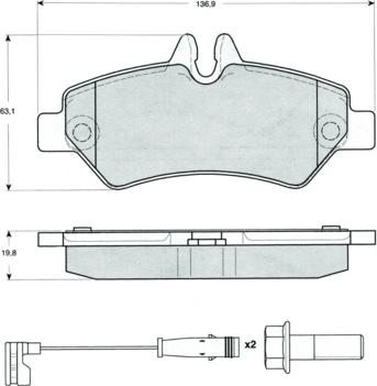 Procodis France PF1427 - Тормозные колодки, дисковые, комплект autospares.lv