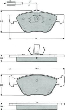 Procodis France PF1505 - Тормозные колодки, дисковые, комплект autospares.lv