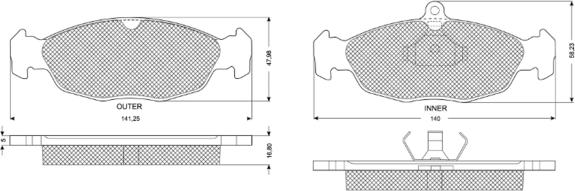 Procodis France PF1049 - Тормозные колодки, дисковые, комплект autospares.lv