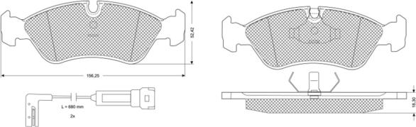 Procodis France PF10681 - Тормозные колодки, дисковые, комплект autospares.lv