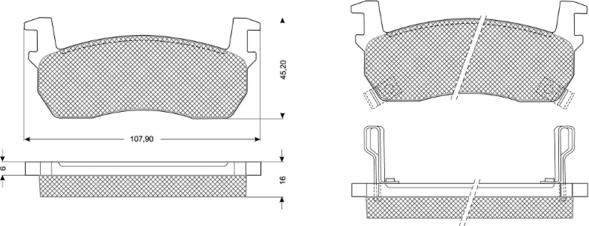 Procodis France PF1088 - Тормозные колодки, дисковые, комплект autospares.lv