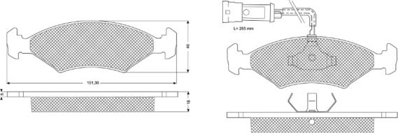 Procodis France PF10281 - Тормозные колодки, дисковые, комплект autospares.lv