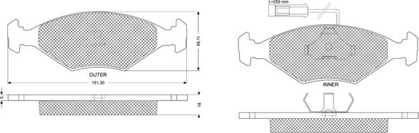 Procodis France PF10791 - Тормозные колодки, дисковые, комплект autospares.lv