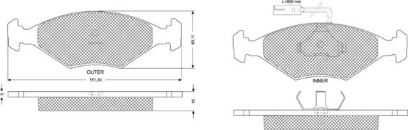 Procodis France PF10792 - Тормозные колодки, дисковые, комплект autospares.lv