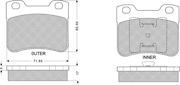 Procodis France PF1196 - Тормозные колодки, дисковые, комплект autospares.lv