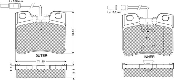 Procodis France PF1198 - Тормозные колодки, дисковые, комплект autospares.lv