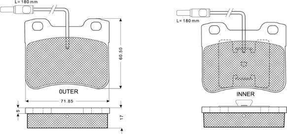 Procodis France PF1197 - Тормозные колодки, дисковые, комплект autospares.lv