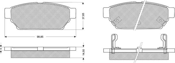 Procodis France PF1155 - Тормозные колодки, дисковые, комплект autospares.lv