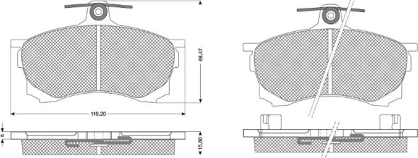 Procodis France PF1153 - Тормозные колодки, дисковые, комплект autospares.lv