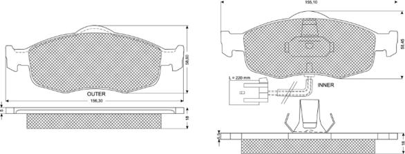 Procodis France PF11191 - Тормозные колодки, дисковые, комплект autospares.lv