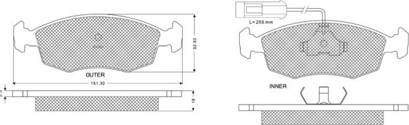 Procodis France PF1186 - Тормозные колодки, дисковые, комплект autospares.lv