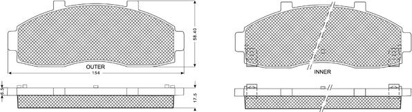 Procodis France PF1183 - Тормозные колодки, дисковые, комплект autospares.lv