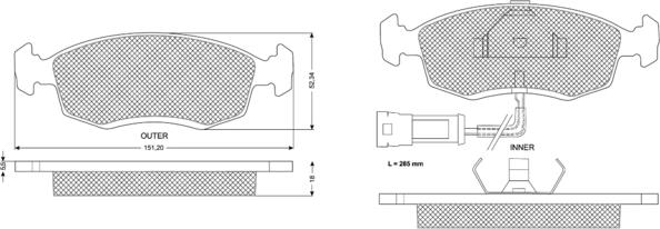 Procodis France PF1133 - Тормозные колодки, дисковые, комплект autospares.lv