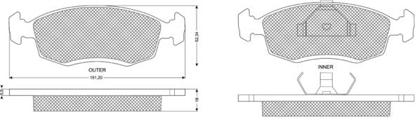 Procodis France PF1132 - Тормозные колодки, дисковые, комплект autospares.lv