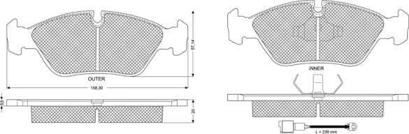 Procodis France PF11291 - Тормозные колодки, дисковые, комплект autospares.lv