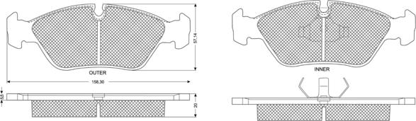 Procodis France PF1129 - Тормозные колодки, дисковые, комплект autospares.lv