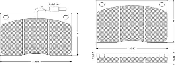 Procodis France PF1174 - Тормозные колодки, дисковые, комплект autospares.lv