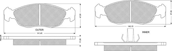 Procodis France PF1171 - Тормозные колодки, дисковые, комплект autospares.lv